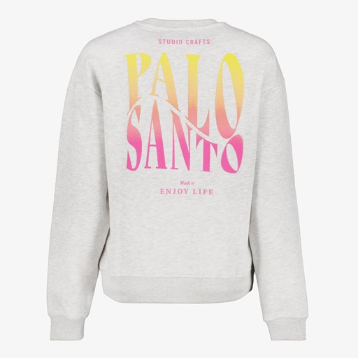 Dames sweater met backprint grijs
