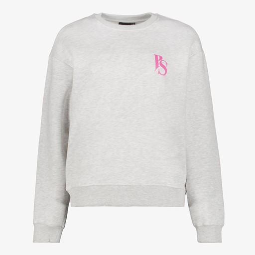 Dames sweater met backprint grijs