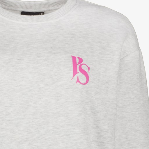 Dames sweater met backprint grijs