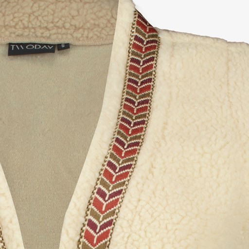 Dames teddy gilet met borduursels