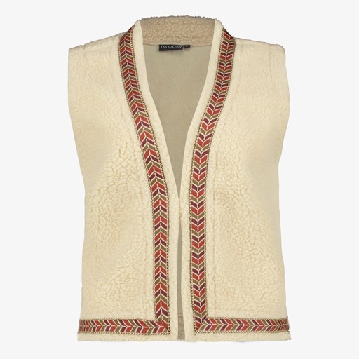 Dames teddy gilet met borduursels