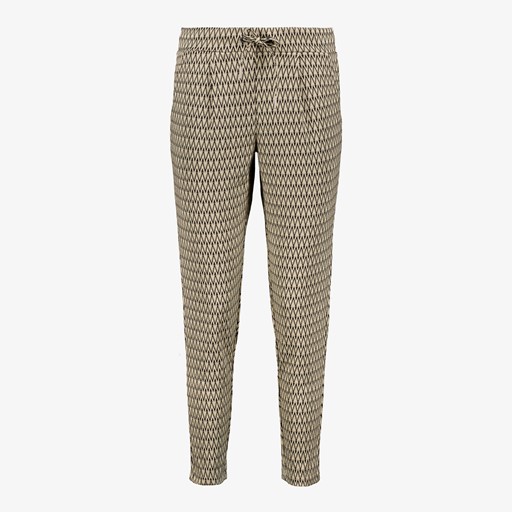 Dames broek met print beige