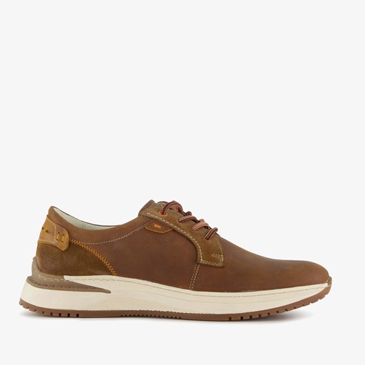 Leren heren sneakers cognac