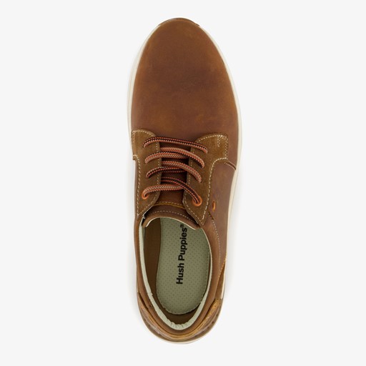 Leren heren sneakers cognac