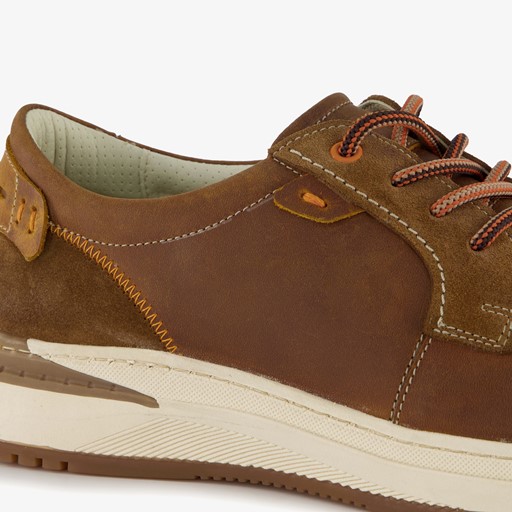 Leren heren sneakers cognac