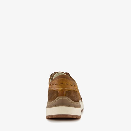 Leren heren sneakers cognac