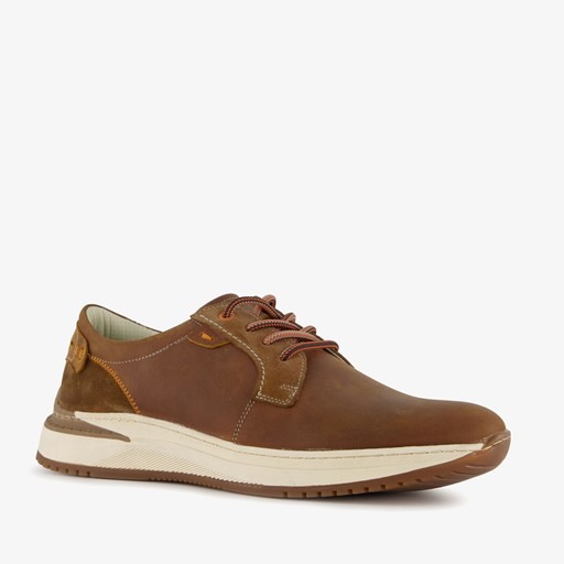 Leren heren sneakers cognac
