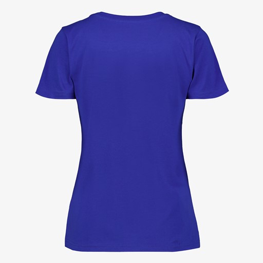 Dames T-shirt met tekstopdruk kobalt blauw