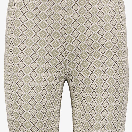 Dames flared broek met print beige groen