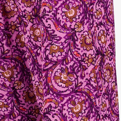 Wijde dames broek met paisley print paars