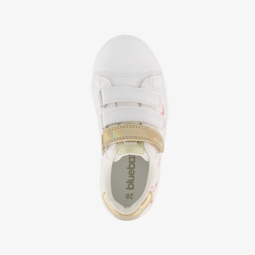 Meisjes sneakers wit met bloemen
