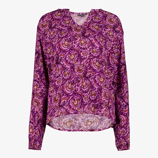 Dames blouse met paisley print paars