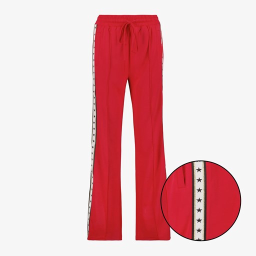 Wide leg broek met bies en sterren rood