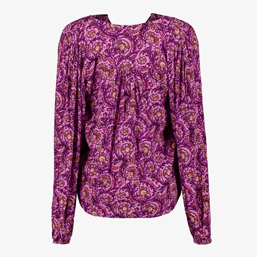 Dames blouse met paisley print paars