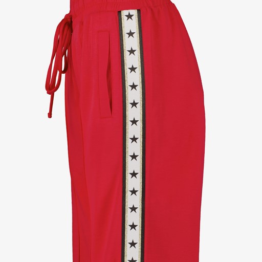 Wide leg broek met bies en sterren rood