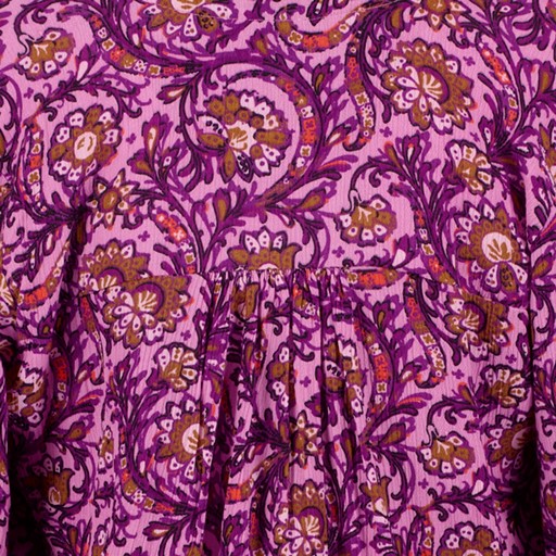 Dames blouse met paisley print paars