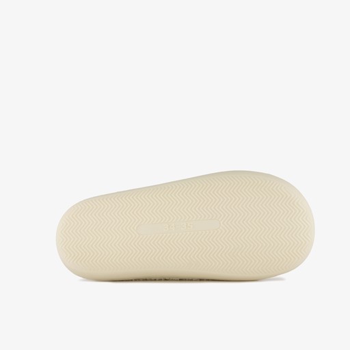 Dames teddy pantoffels met smiley wit