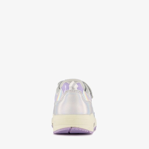 Meisjes sneakers metallic zilver paars