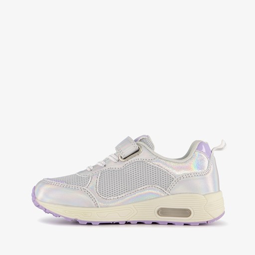 Meisjes sneakers metallic zilver paars