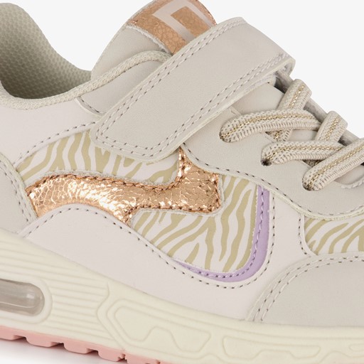 Meisjes sneakers pastel met zebraprint
