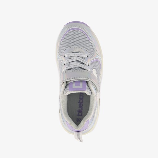 Meisjes sneakers metallic zilver paars