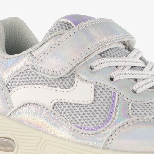 Meisjes sneakers metallic zilver paars