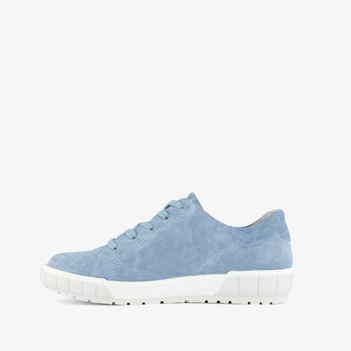 Suede dames sneakers lichtblauw