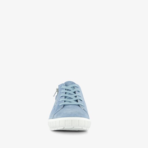Suede dames sneakers lichtblauw