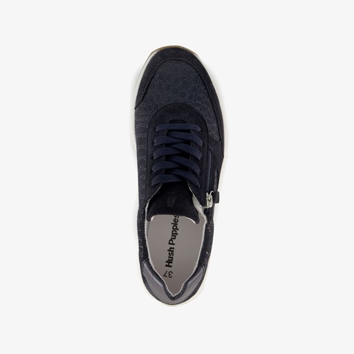 Suede dames sneakers blauw
