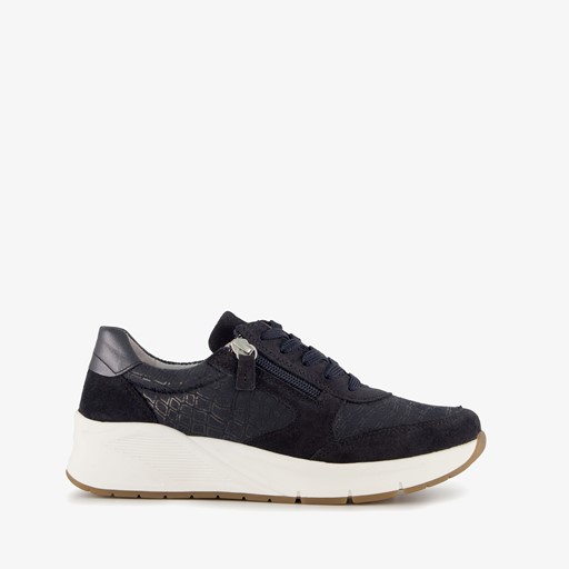 Suede dames sneakers blauw