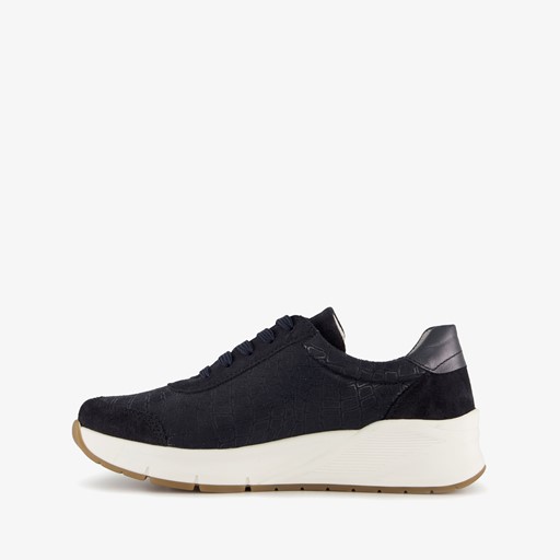 Suede dames sneakers blauw