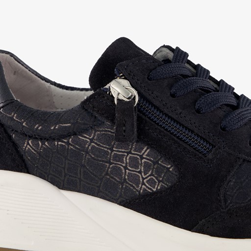 Suede dames sneakers blauw