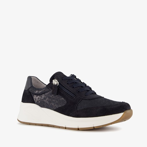 Suede dames sneakers blauw