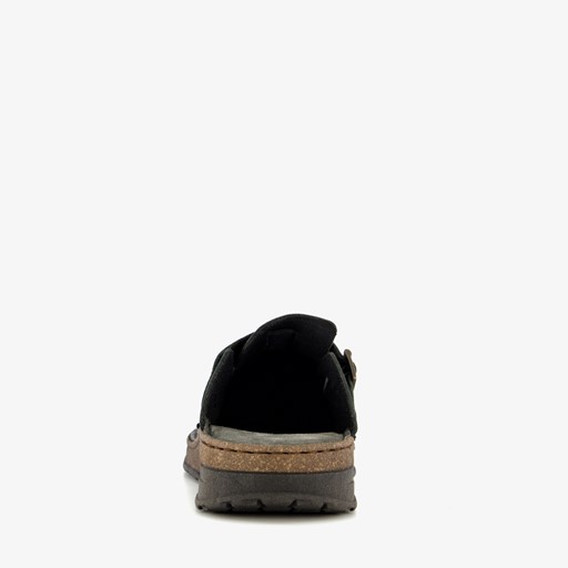 Leren heren pantoffels zwart