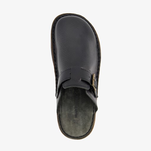 Leren heren pantoffels zwart