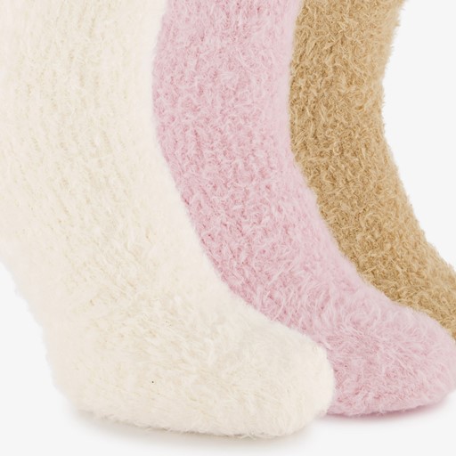 3 paar fluffy dames huissokken