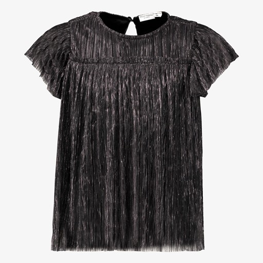 Meisjes plisse top zwart