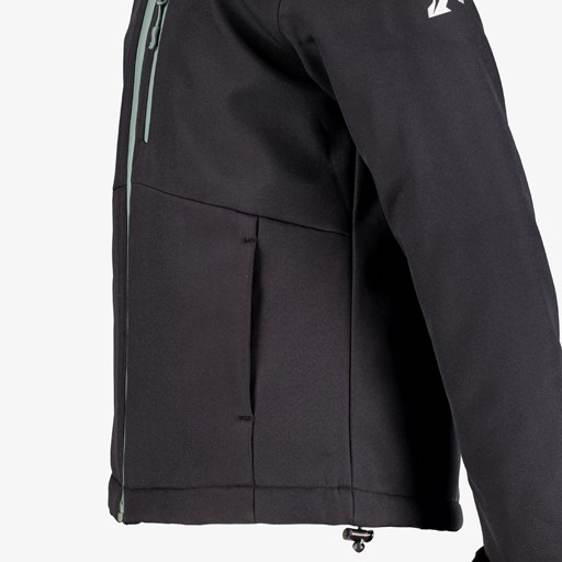 Gevoerde kinder softshell jas zwart