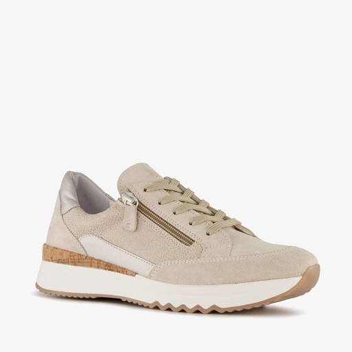 Suede dames sneakers beige