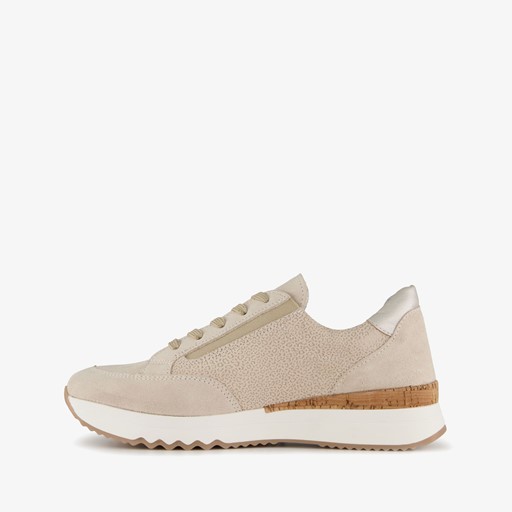 Suede dames sneakers beige