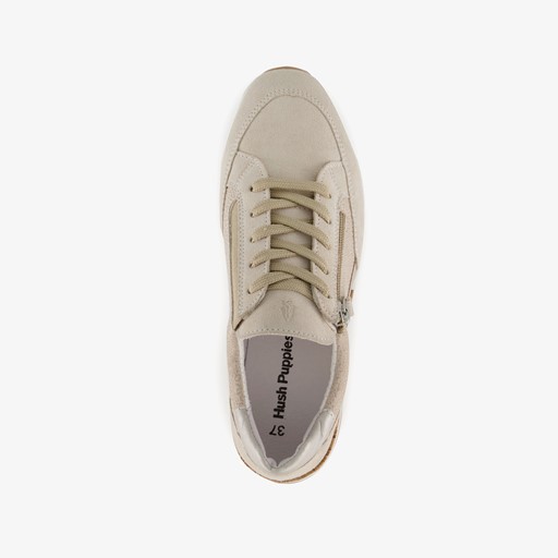 Suede dames sneakers beige