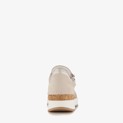 Suede dames sneakers beige