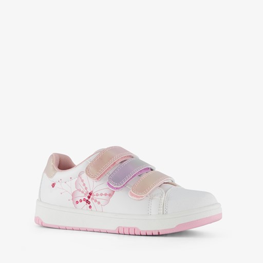 Meisjes sneakers wit/roze