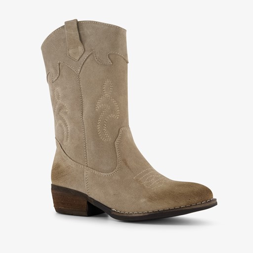Suède meisjes western laarzen beige