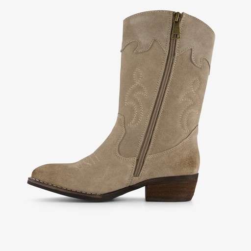 Suède meisjes western laarzen beige