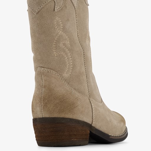 Suède meisjes western laarzen beige