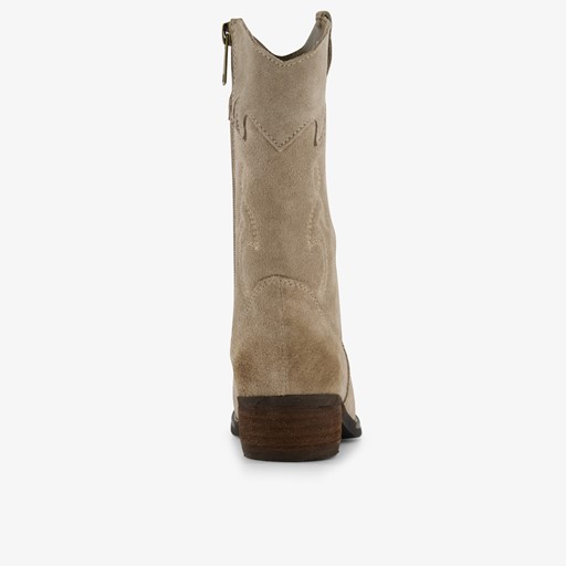 Suède meisjes western laarzen beige