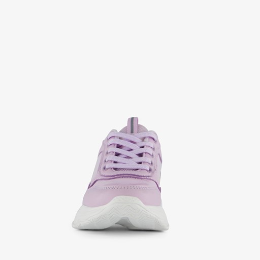 Meisjes dad sneakers paars metallic