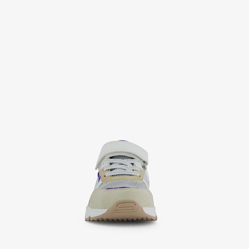 Meisjes sneakers beige met pastelkleuren