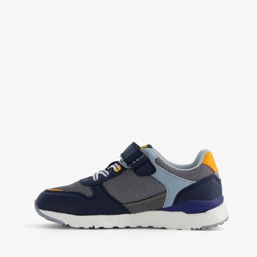 Jongens sneakers blauw met oranje details